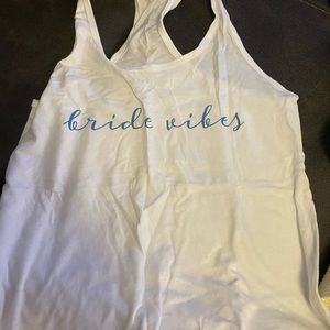 Bride vibes tank and short vail